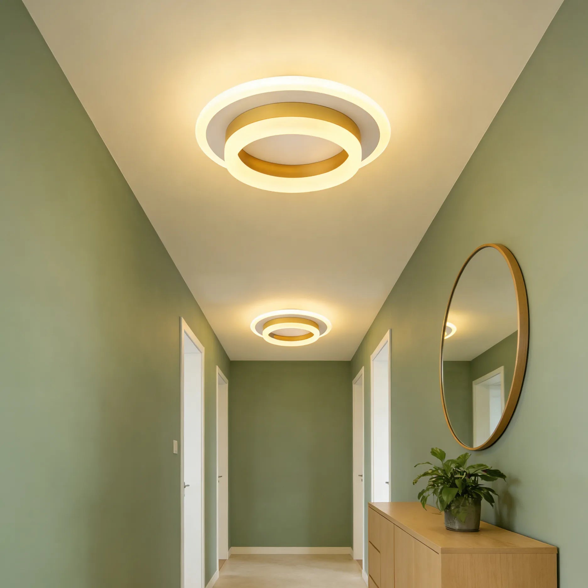 Lampada da soffitto moderna e creativa ad anello quadrato