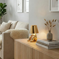 Glarefusion Cute Gold Man Statue LED Table Lamp