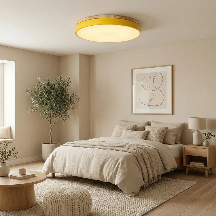 Chic Wood Flush-Mount Ceiling Light