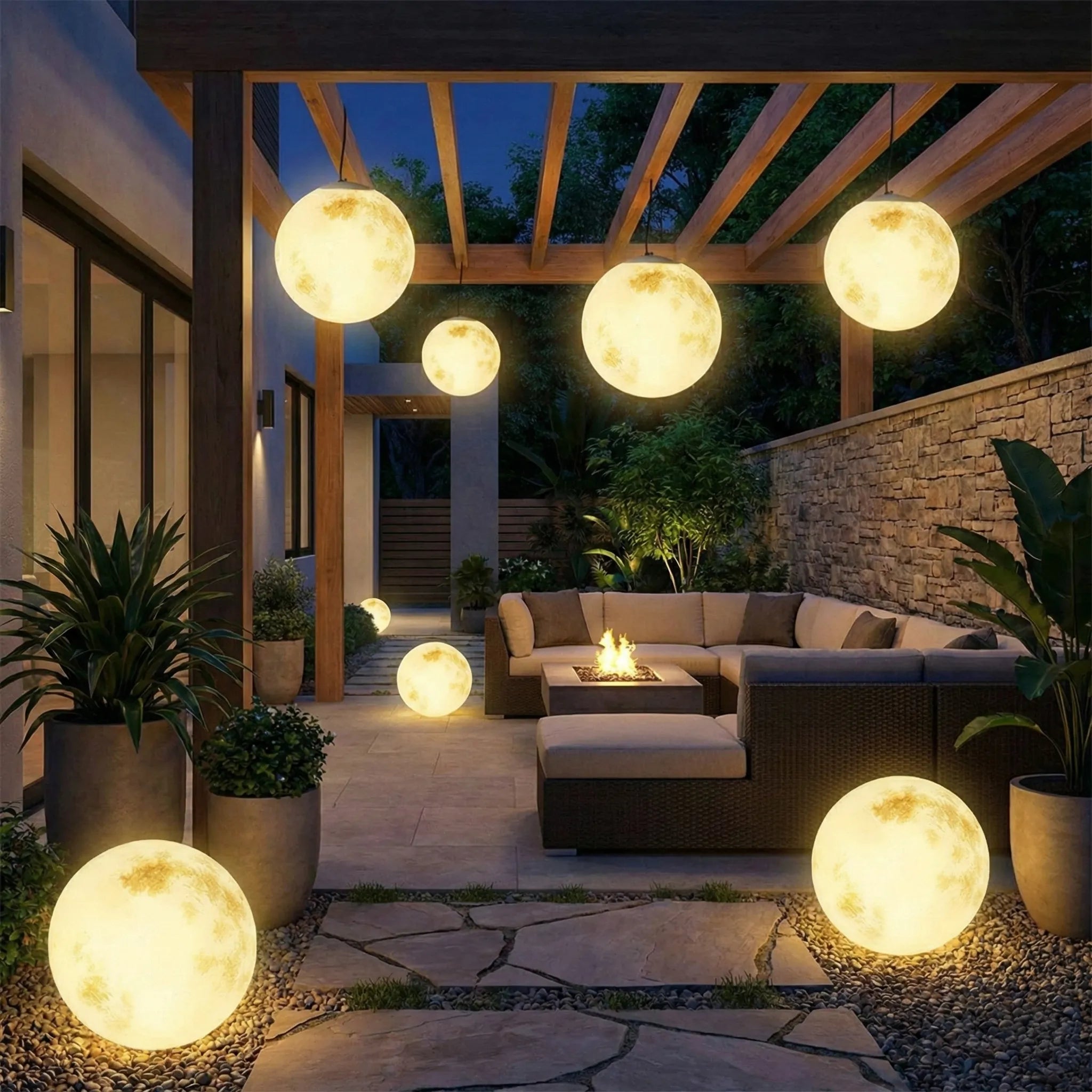 Lampada a sospensione da esterno Lunar Garden