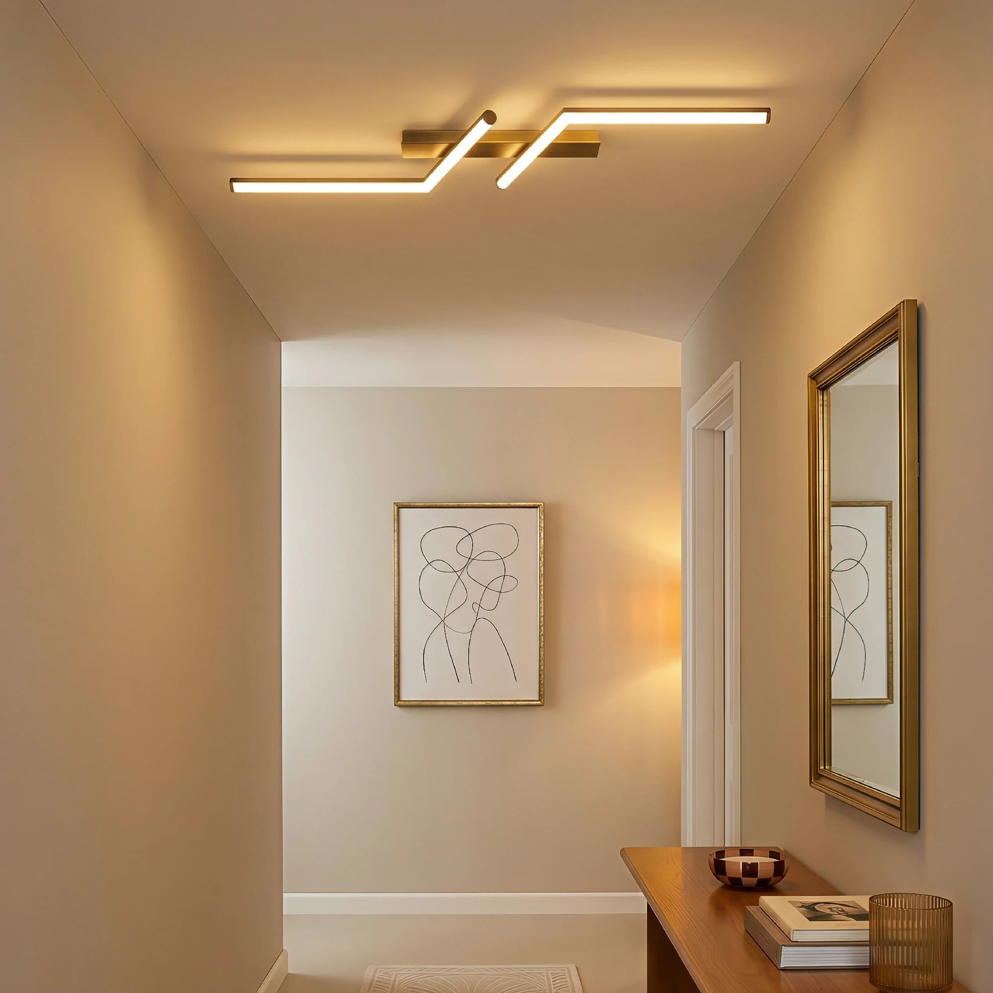Plafonnier LED moderne simple en aluminium noir