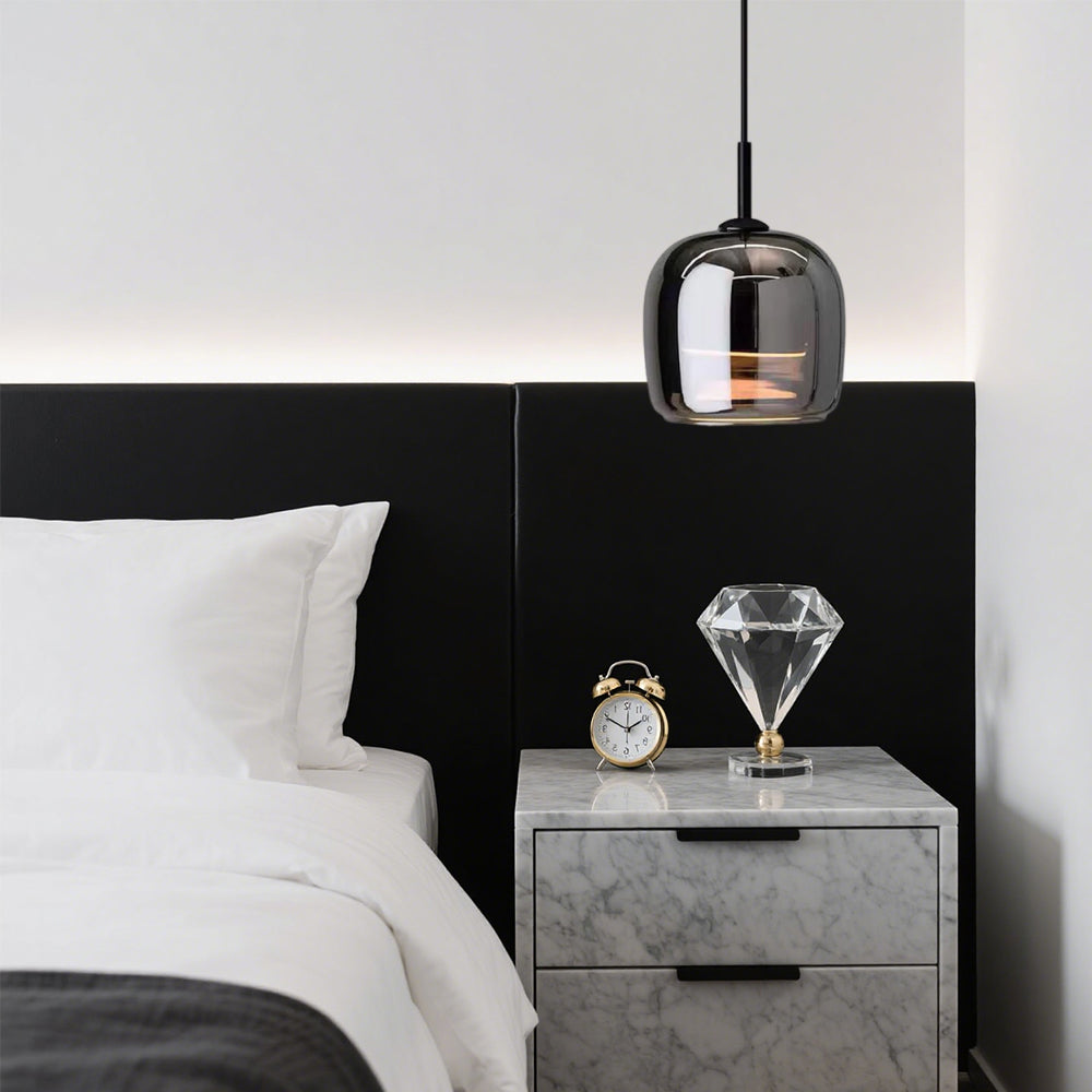 Glarefusie Modern Black Glass Pendant Light