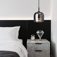 Glarefusie Modern Black Glass Pendant Light