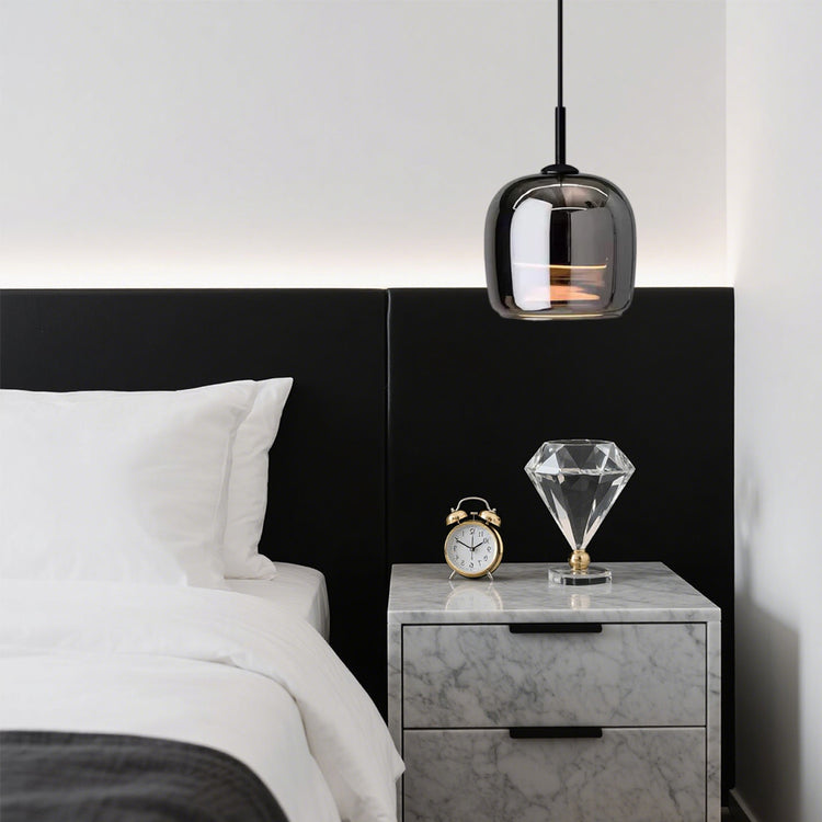 Glarefusion moderne sort glas pendel