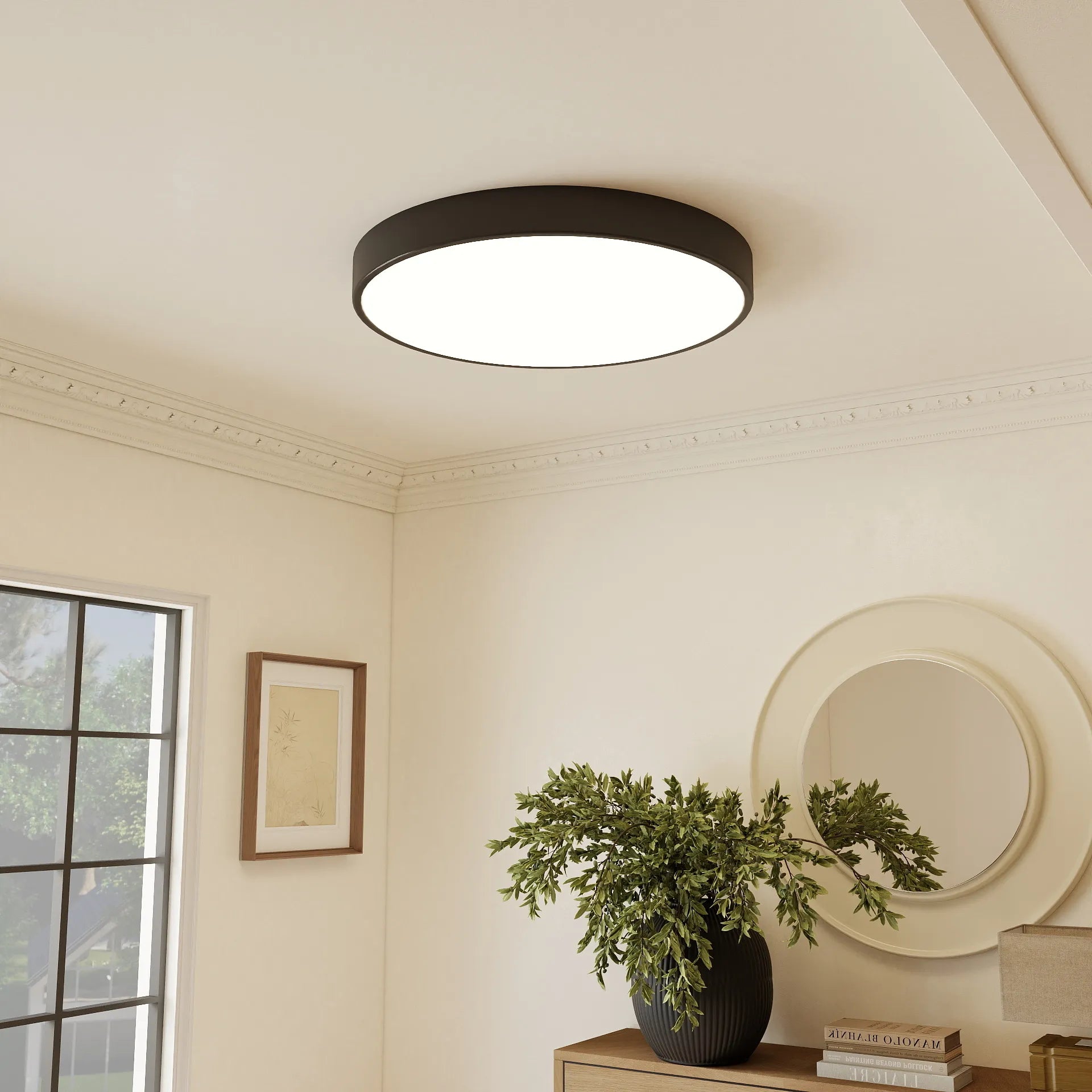 Plafoniera a LED rotonda semplice e moderna Glarefusion