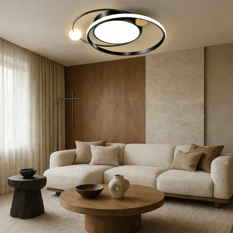 Stilfuld rund akryl loftslampe