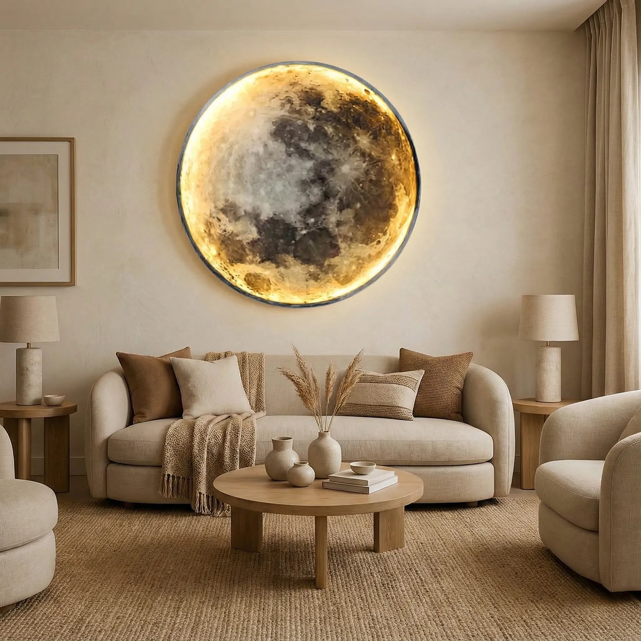 Moderne runde Mondwandlampe
