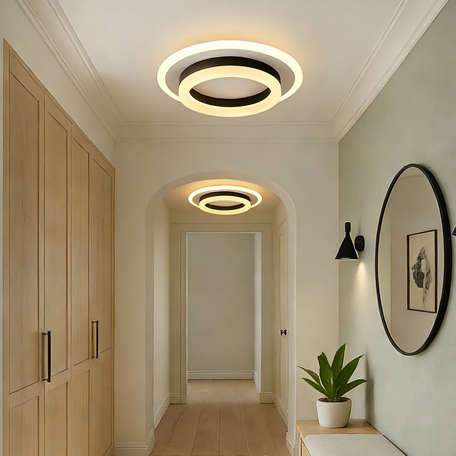 Lampada da soffitto moderna e creativa ad anello quadrato