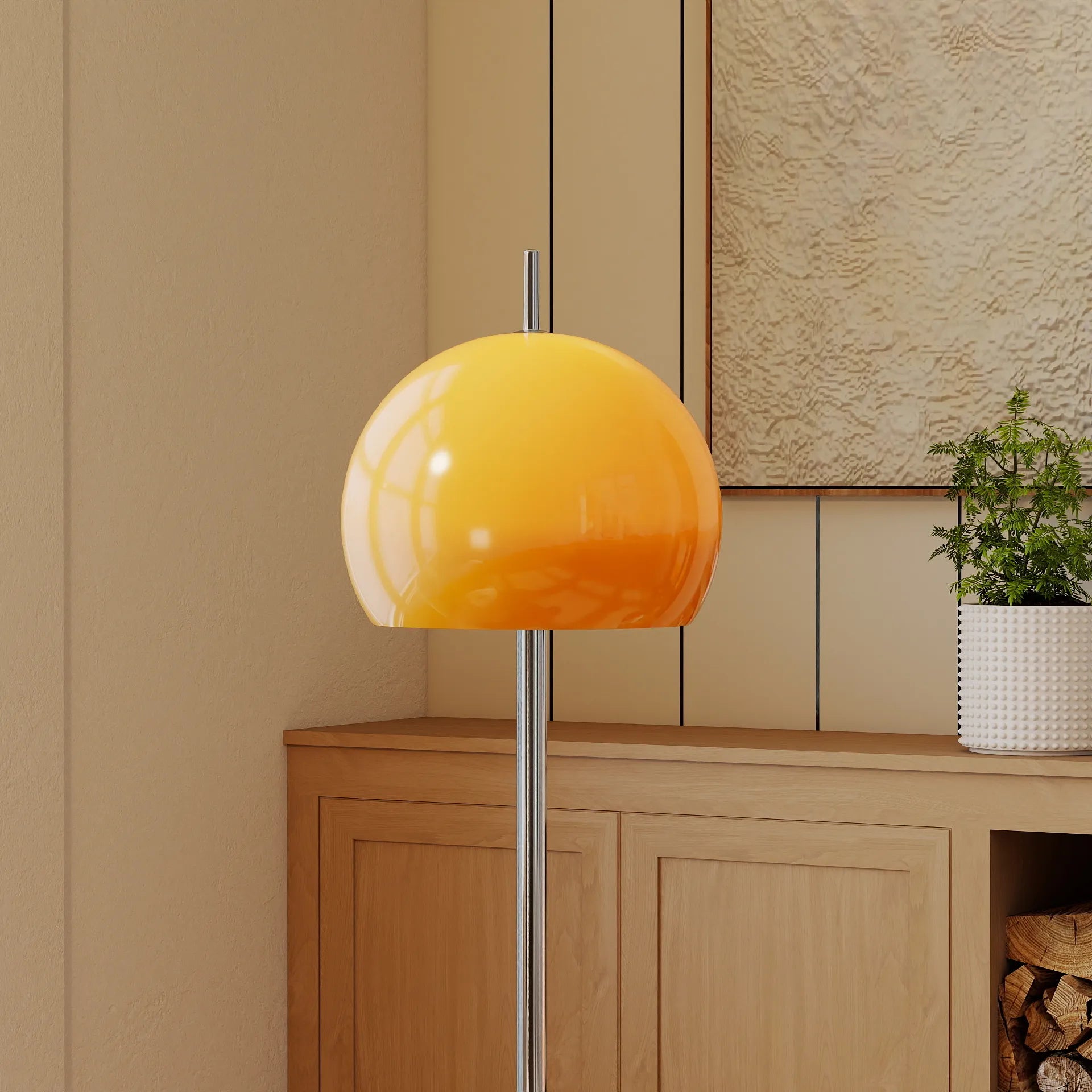 Lampadaire rond en verre tendance