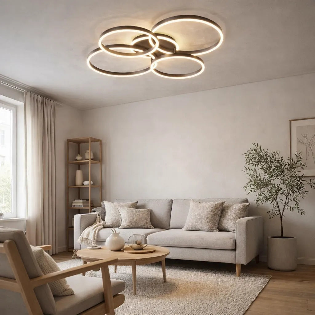 Elegante lampada da soffitto ad anello nordico