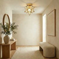 Glarefusion Vintage Star Shape Ceiling Light