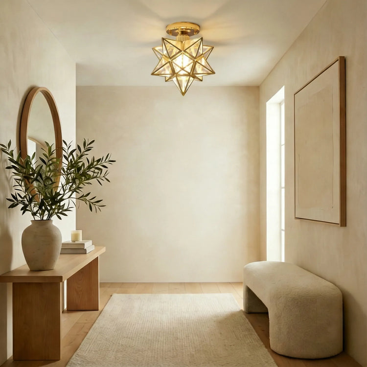 Glarefusion Vintage Star Shape Ceiling Light
