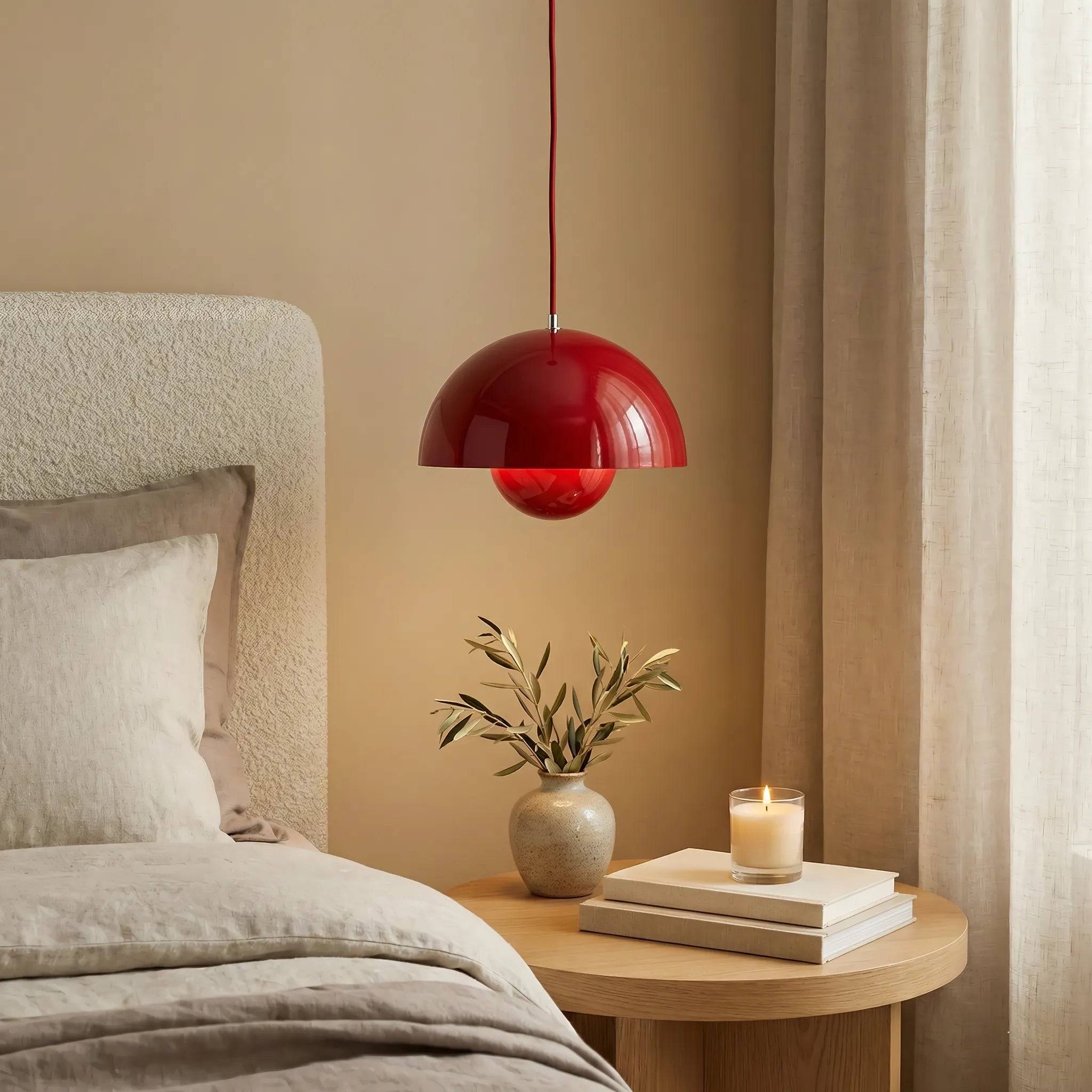 Moderna lampada a sospensione a luce rotonda colorata