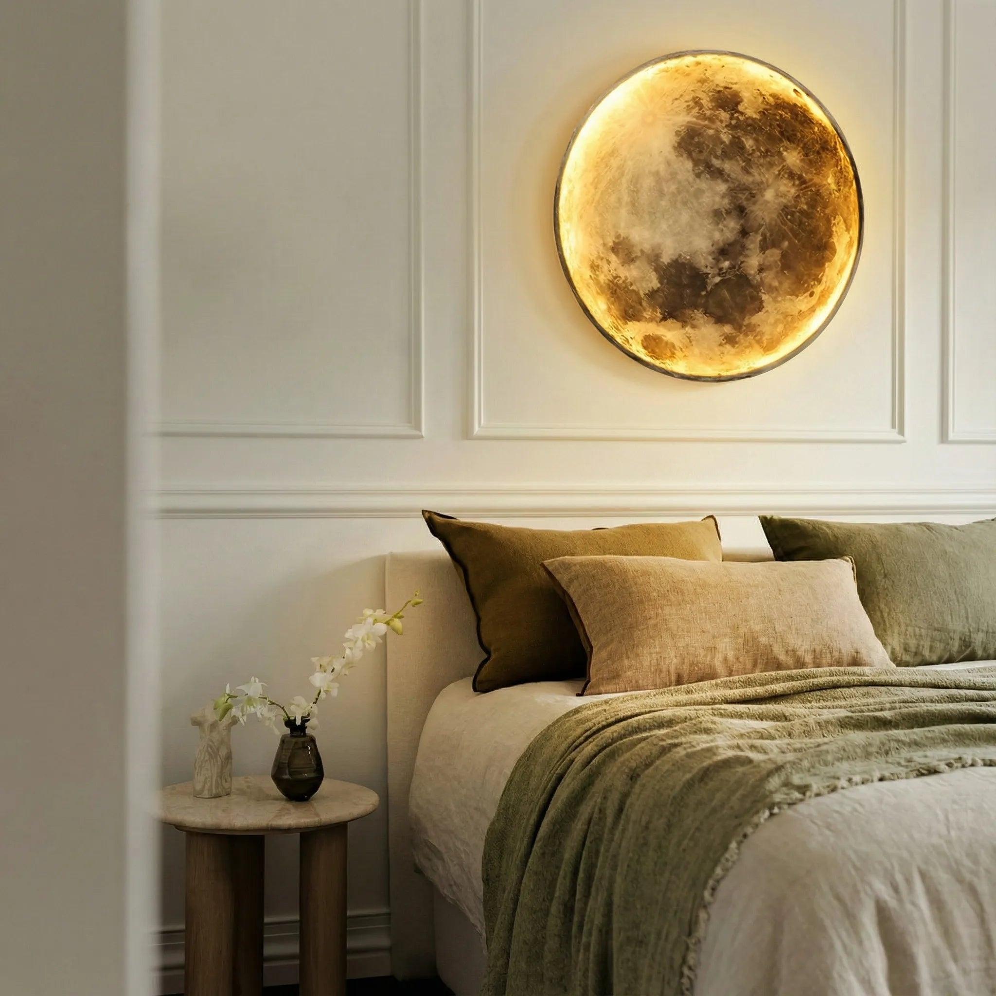 Moderne runde Mondwandlampe