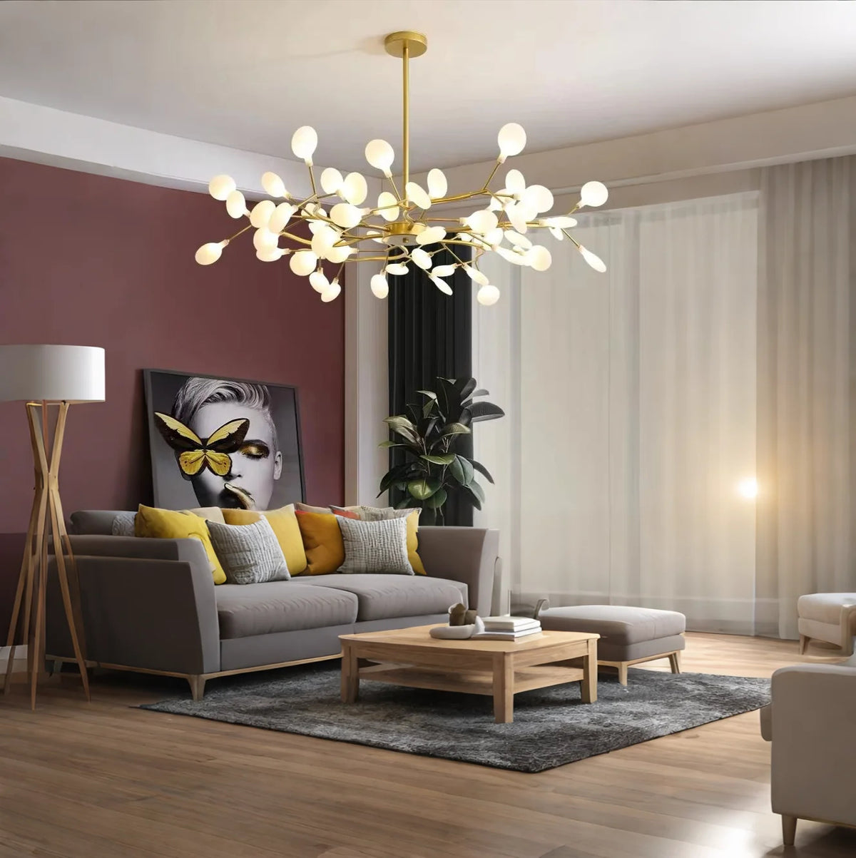 Lustre du salon en acrylique Creative Branch Glarefusion