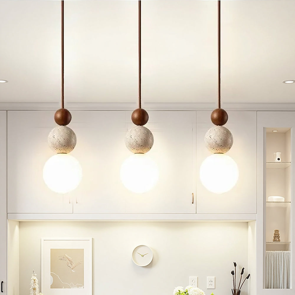 Lampe à suspension en travertin simple et moderne