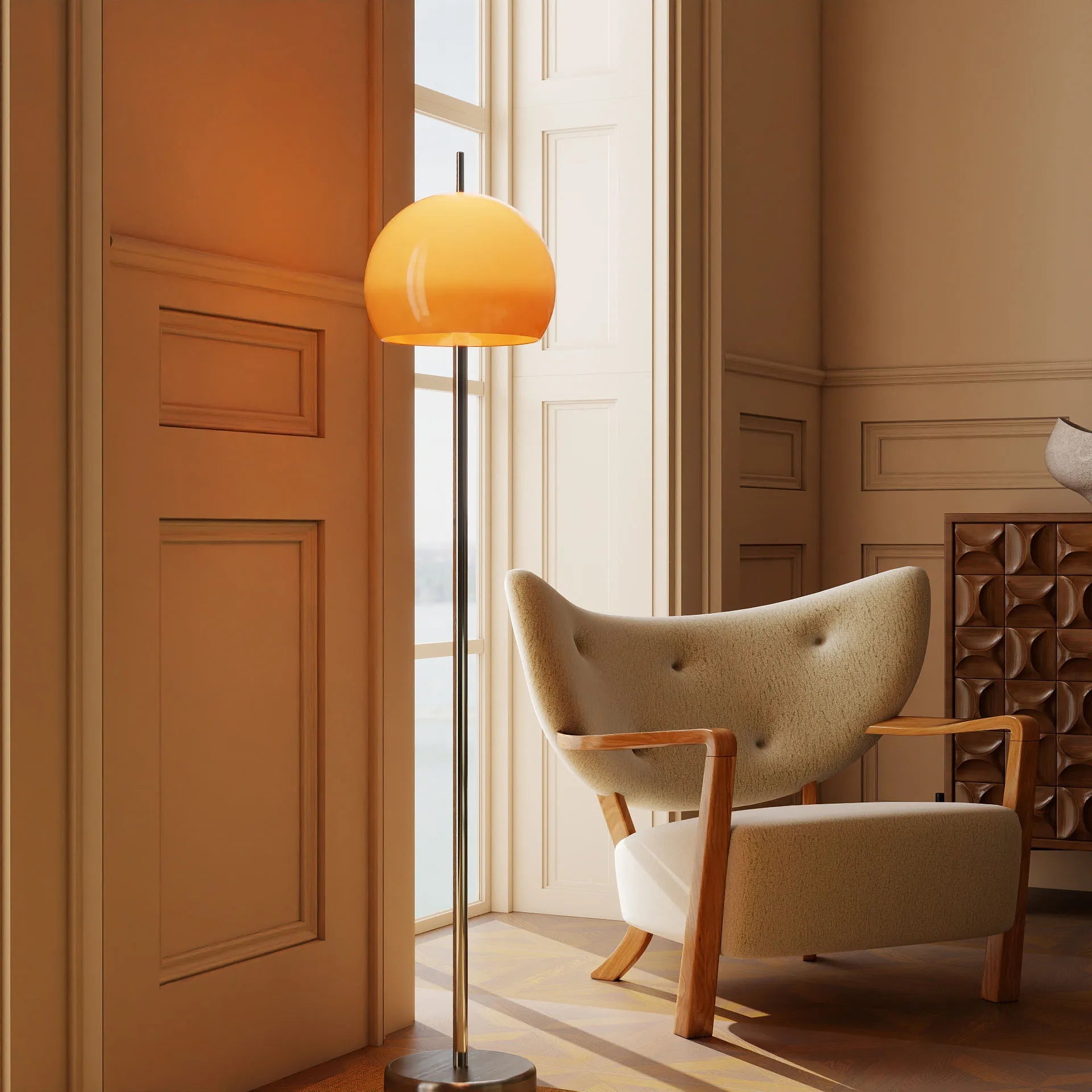 Trendy Round Glass Floor Lamp