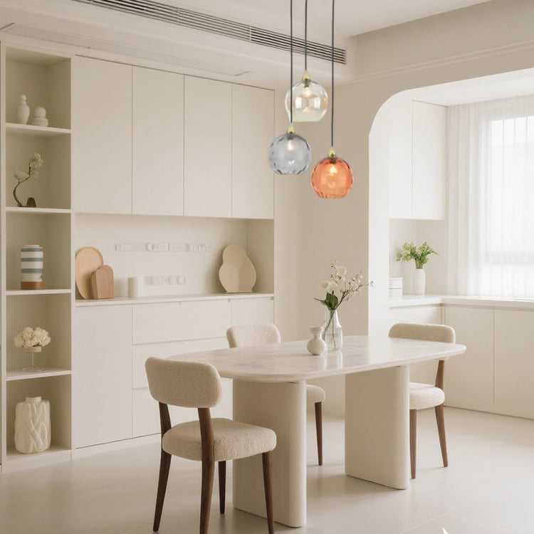 Glarefusion moderne simpelt farvet vandmønster glaskugle pendel lys