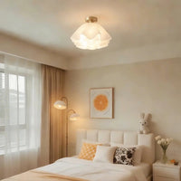 Moderne weiße Blume Semi Flush Mount Deckenlampe