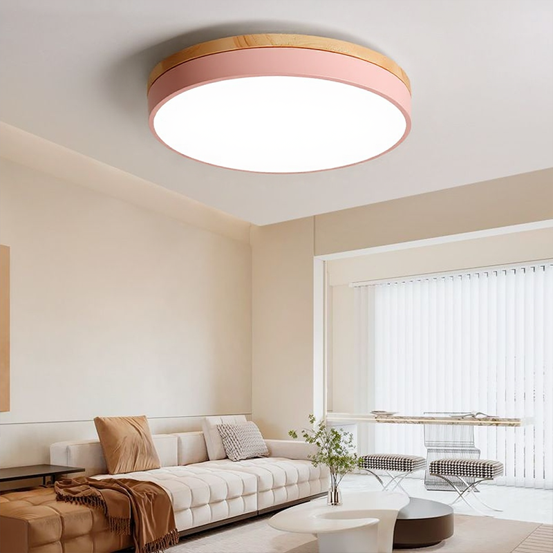 Chic Wood Flush-Mount Ceiling Light