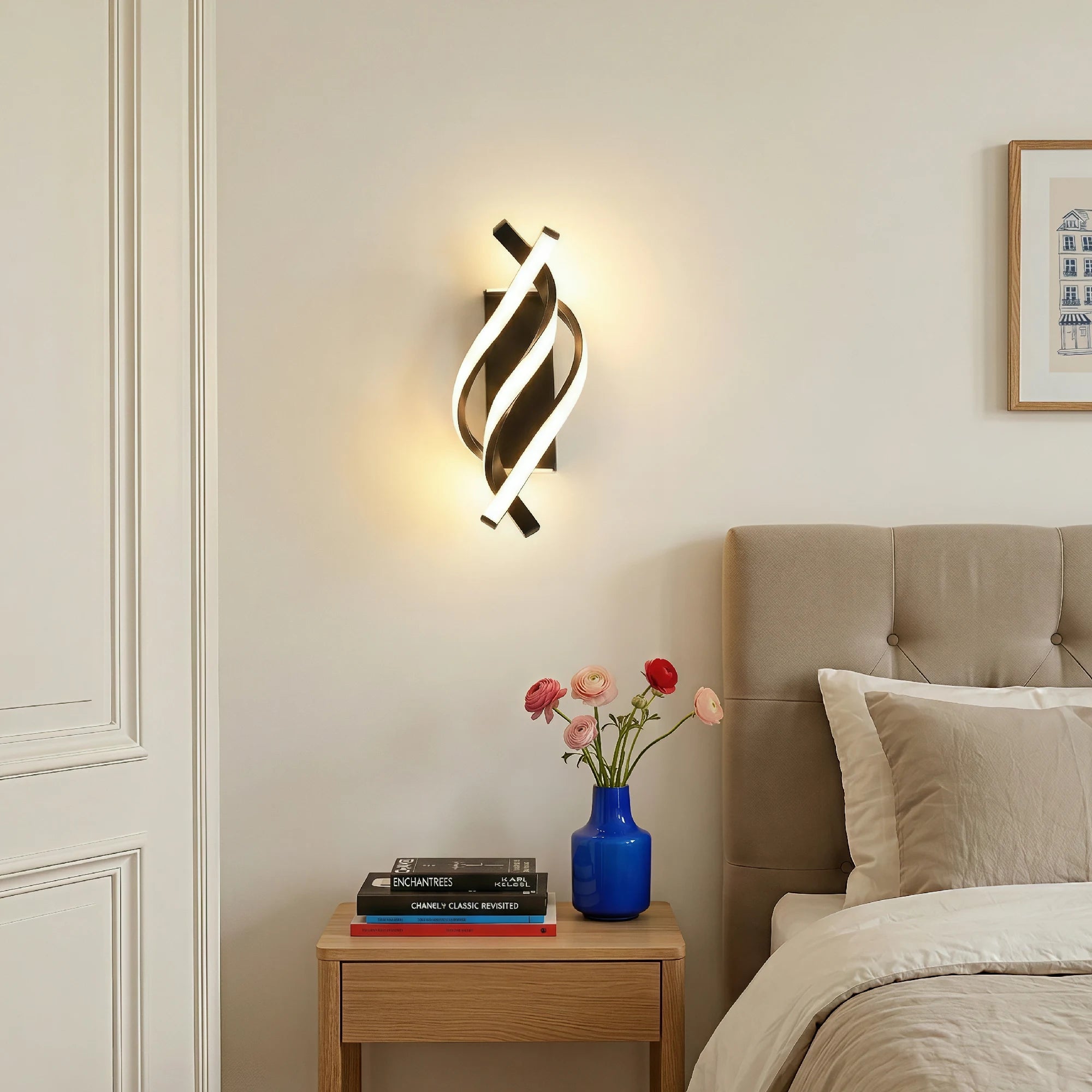 Moderna lampada da parete a spirale creativa