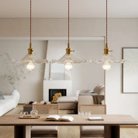 Glarefusion Vintage Glass Hibiscus Flower Pendant Light