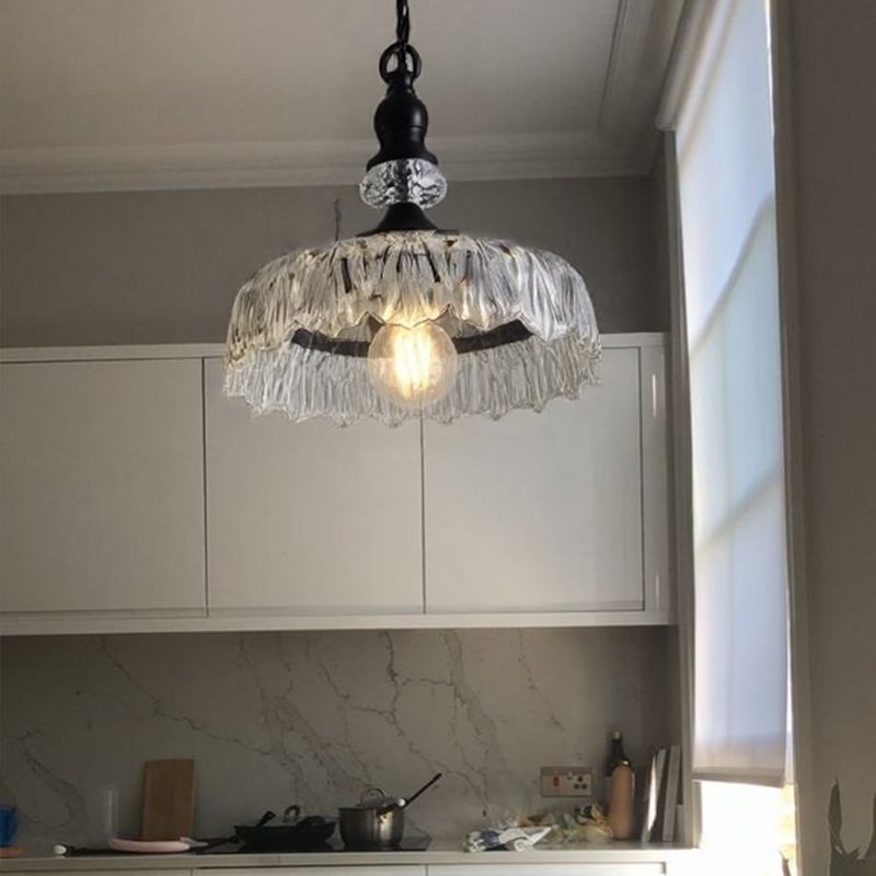 Luce a sospensione per fiori di vetro chic