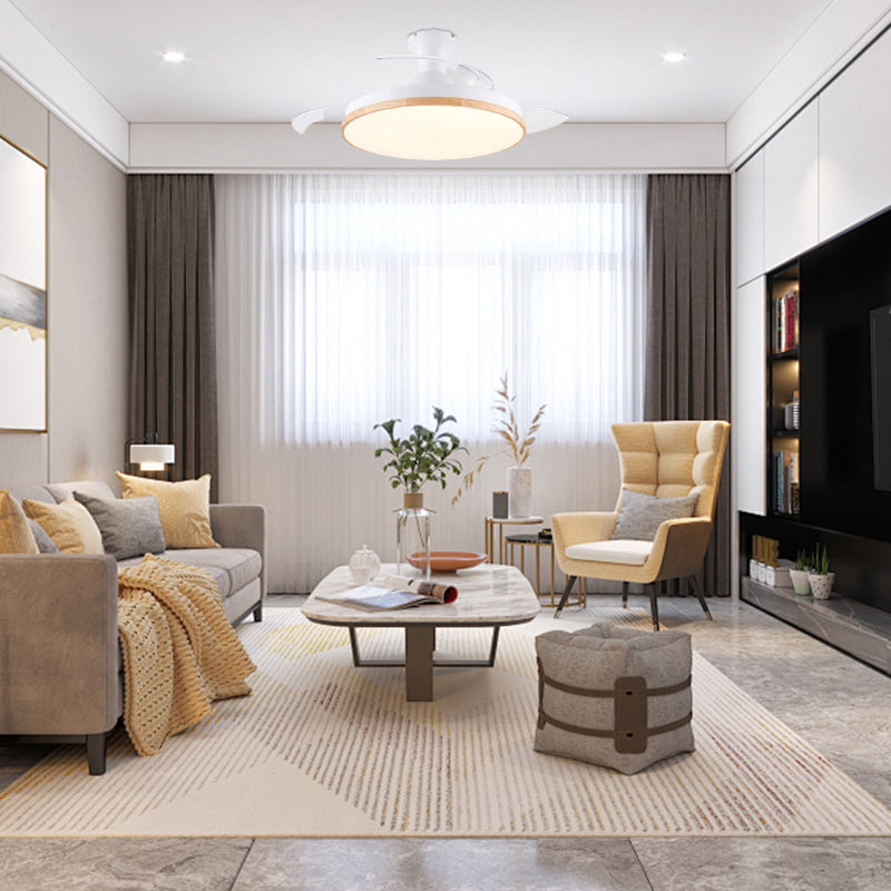 Sleek Flush Mount Ceiling Fan with LED Light