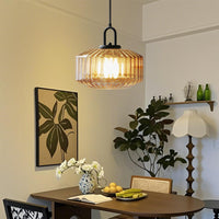 Noordse moderne vintage gestreepte glazen hanglamp