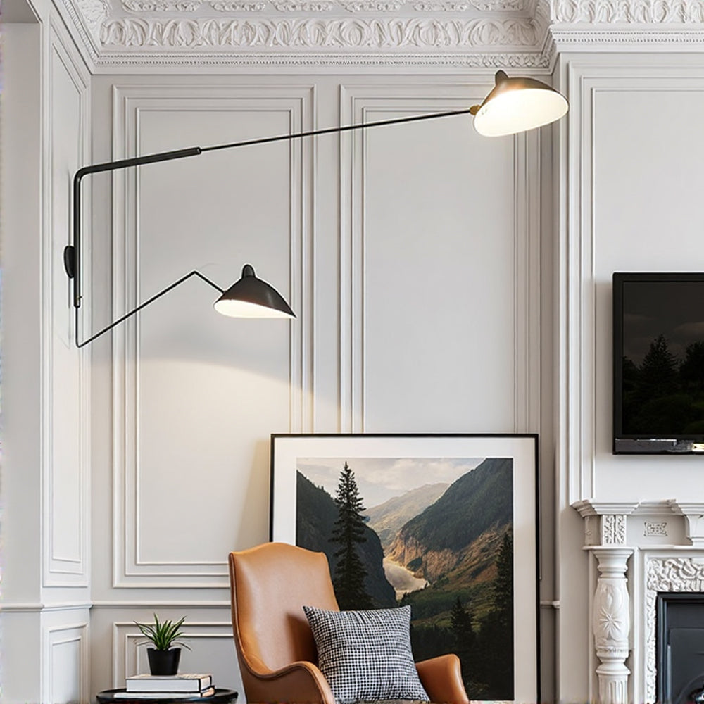 Elegante lampada da parete a doppia testa