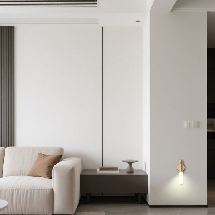 USB genopladelig væglampe i træ