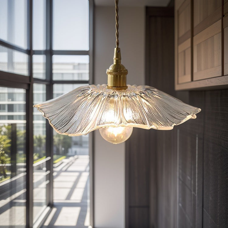 Retro-Lotusblatt-förmige Glas-Pendelleuchte