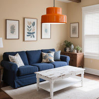 Moderne Vintage Bauhaus Orange Pendelleuchte