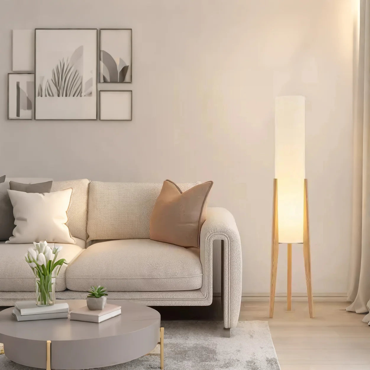 Nordic Solid Wood Floor Lamp