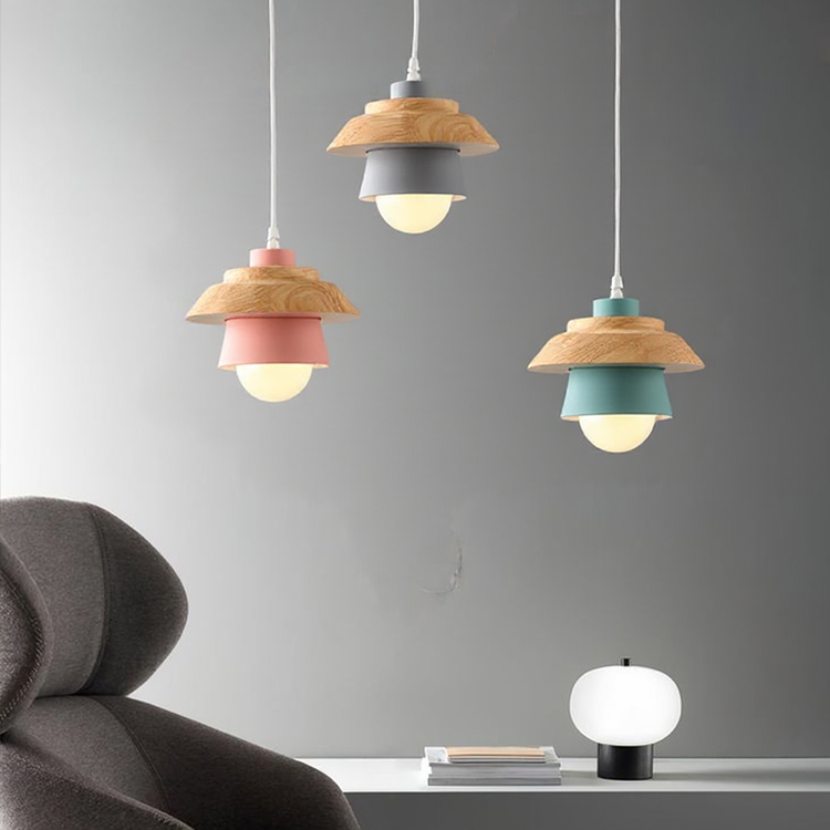 Glarefusion Chic Wood Pendant Lamp