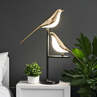 Lampe de table à double oiseaux à double oiseaux