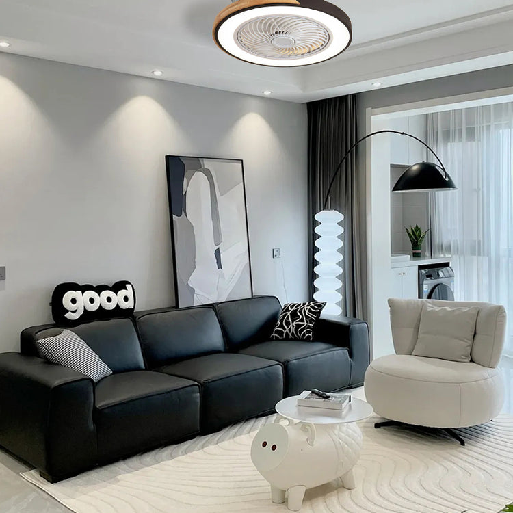 Moderne træloftsventilatorer med LED-lys