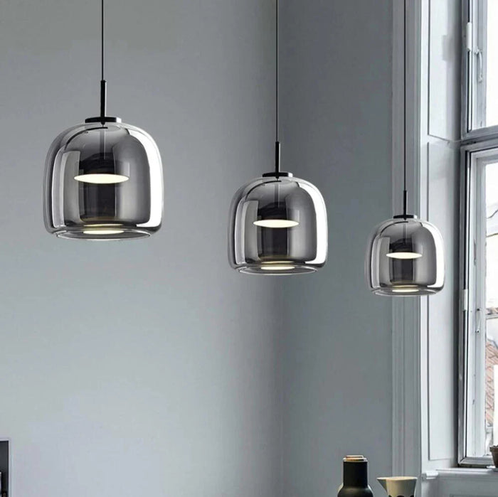 Glarefusion Modern Black Glass Pendant Light