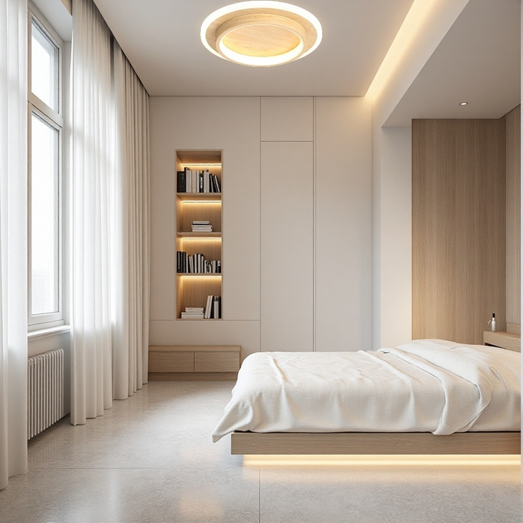 Moderne rund ring metal akryl loftslampe