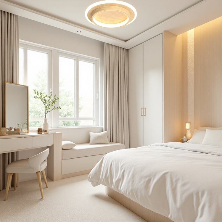 Moderne rund ring metal akryl loftslampe