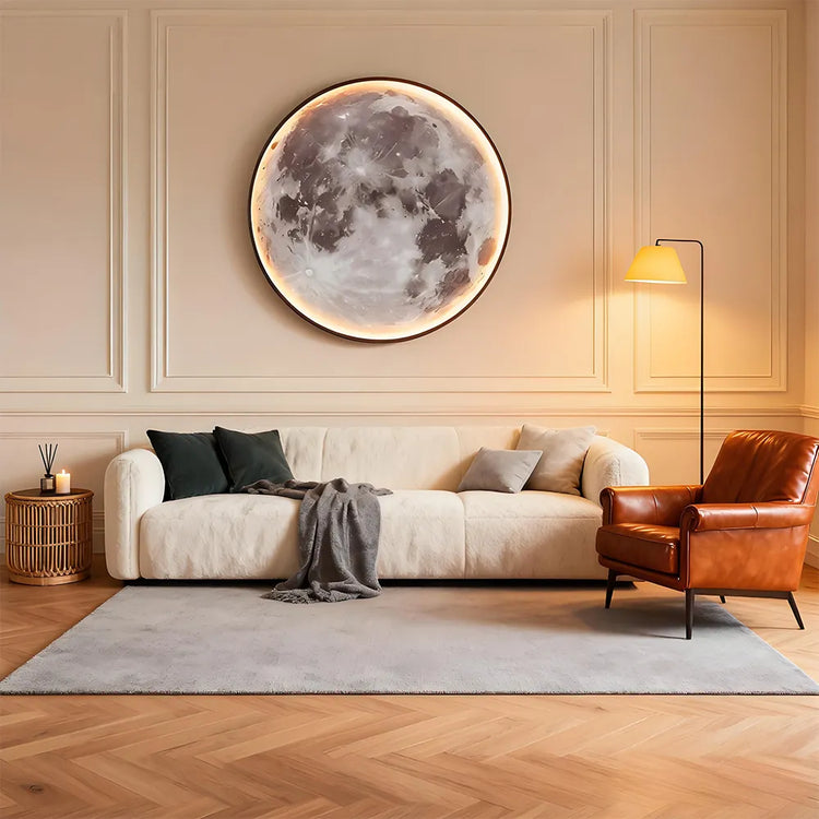 Moderne rund måne væglampe