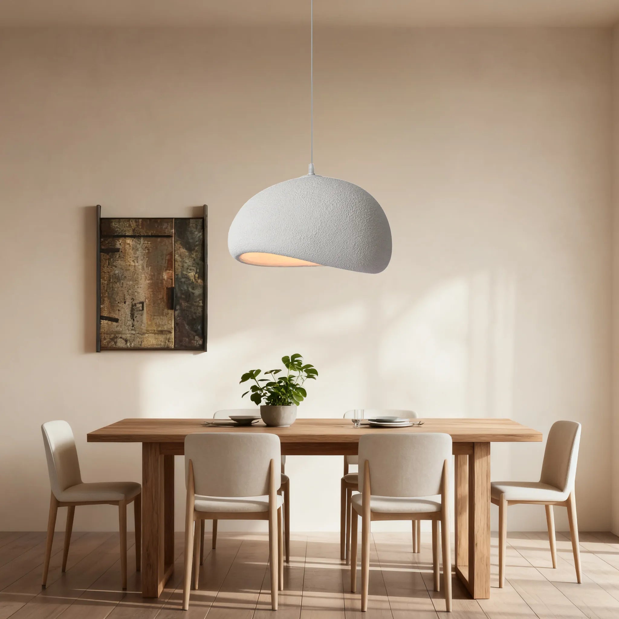 Lampe à suspension en forme de nid d'oiseau de style japonais Wabi-Sabi