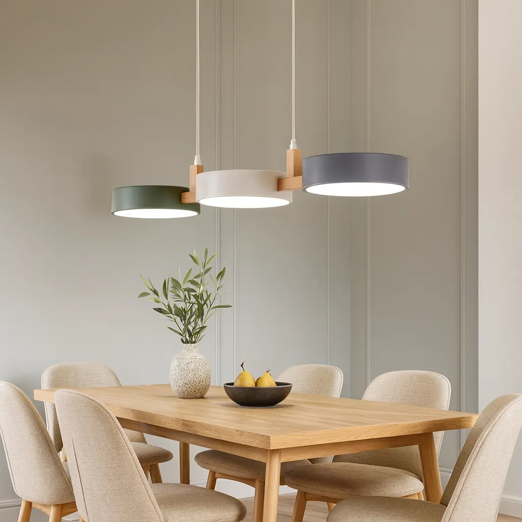 Lampada a sospensione a cilindro moderno in metallo nordico