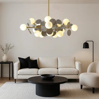 Moderne afrundede kugler i glas lysekrone