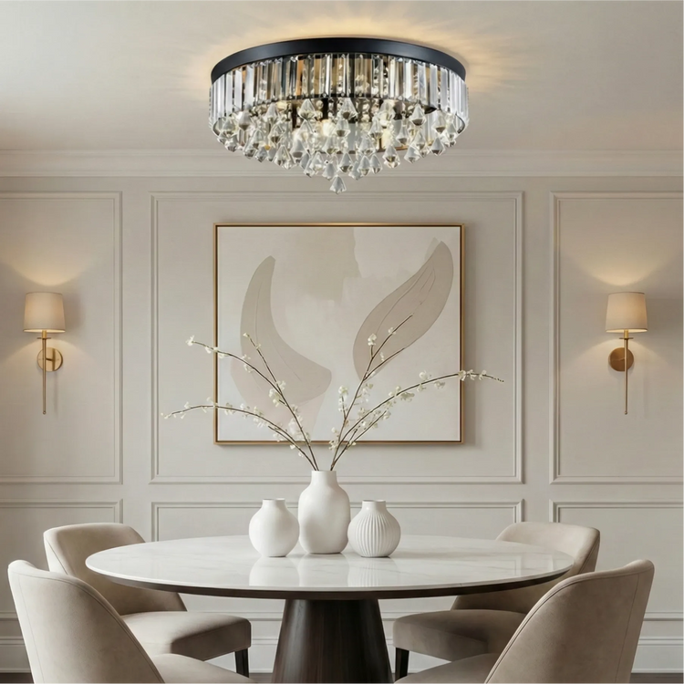 Moderne krystal rund loftslampe