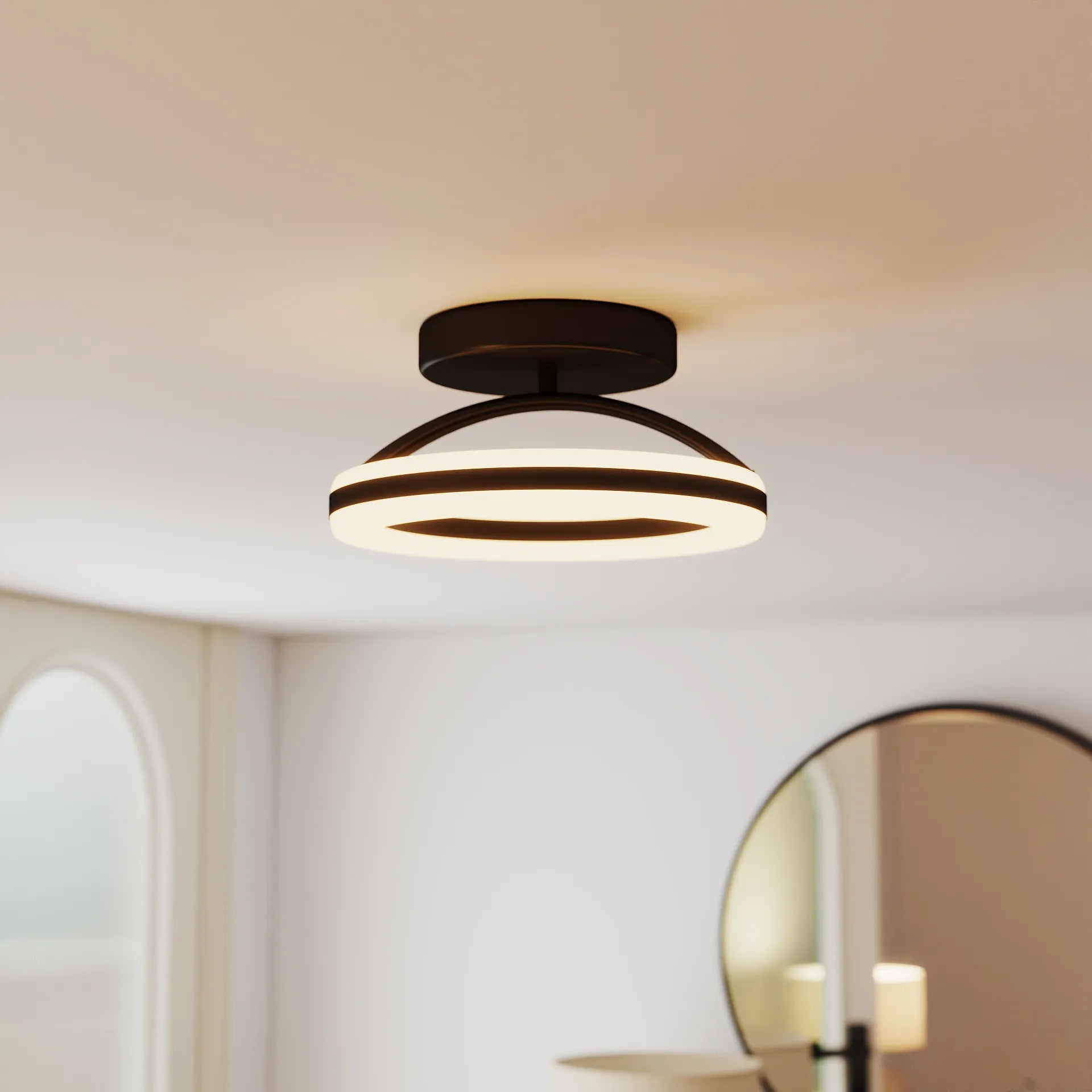 Plafonnier rond en fer moderne et chic