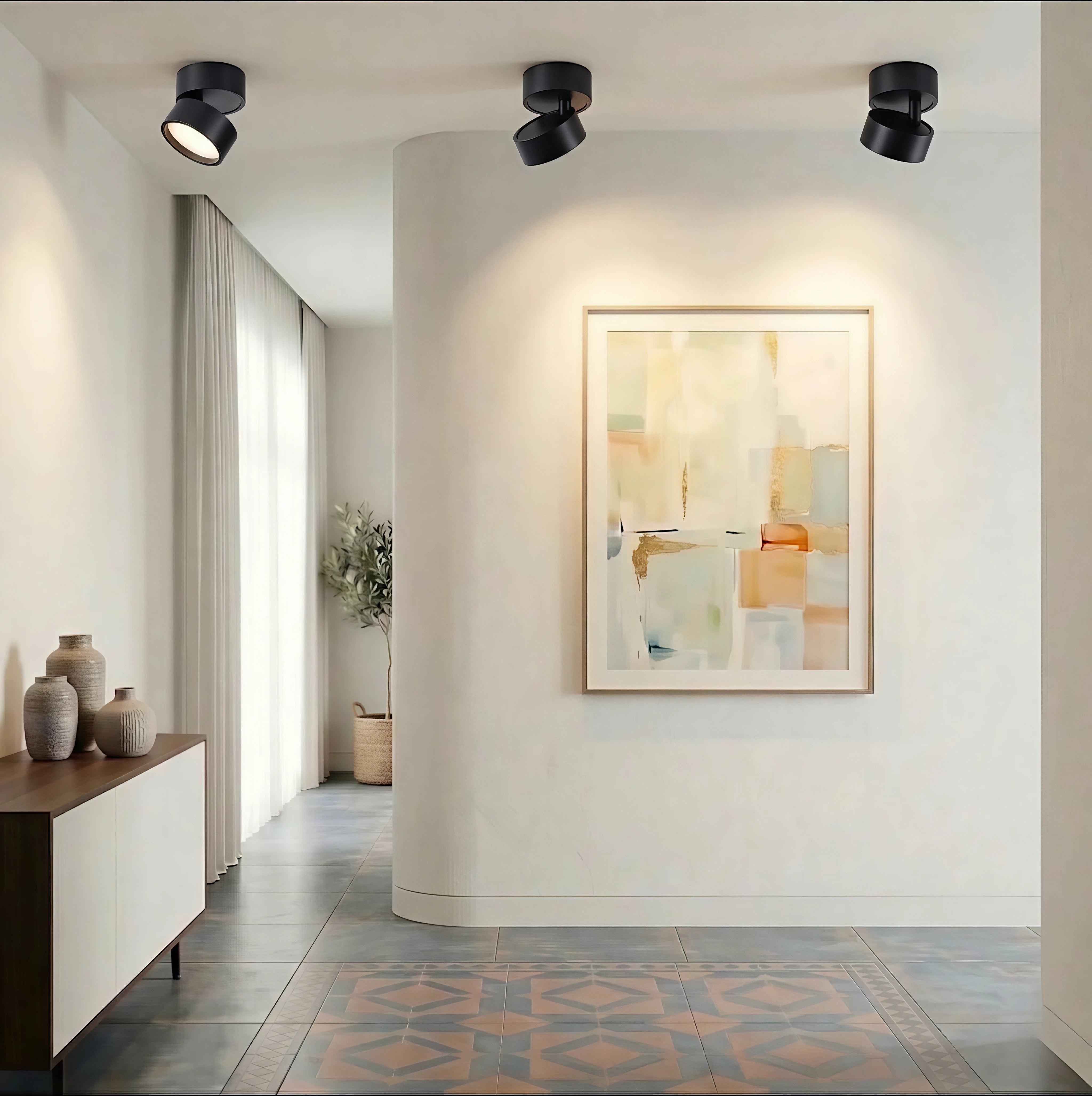 Plafoniera orientabile con rotazione di 360°