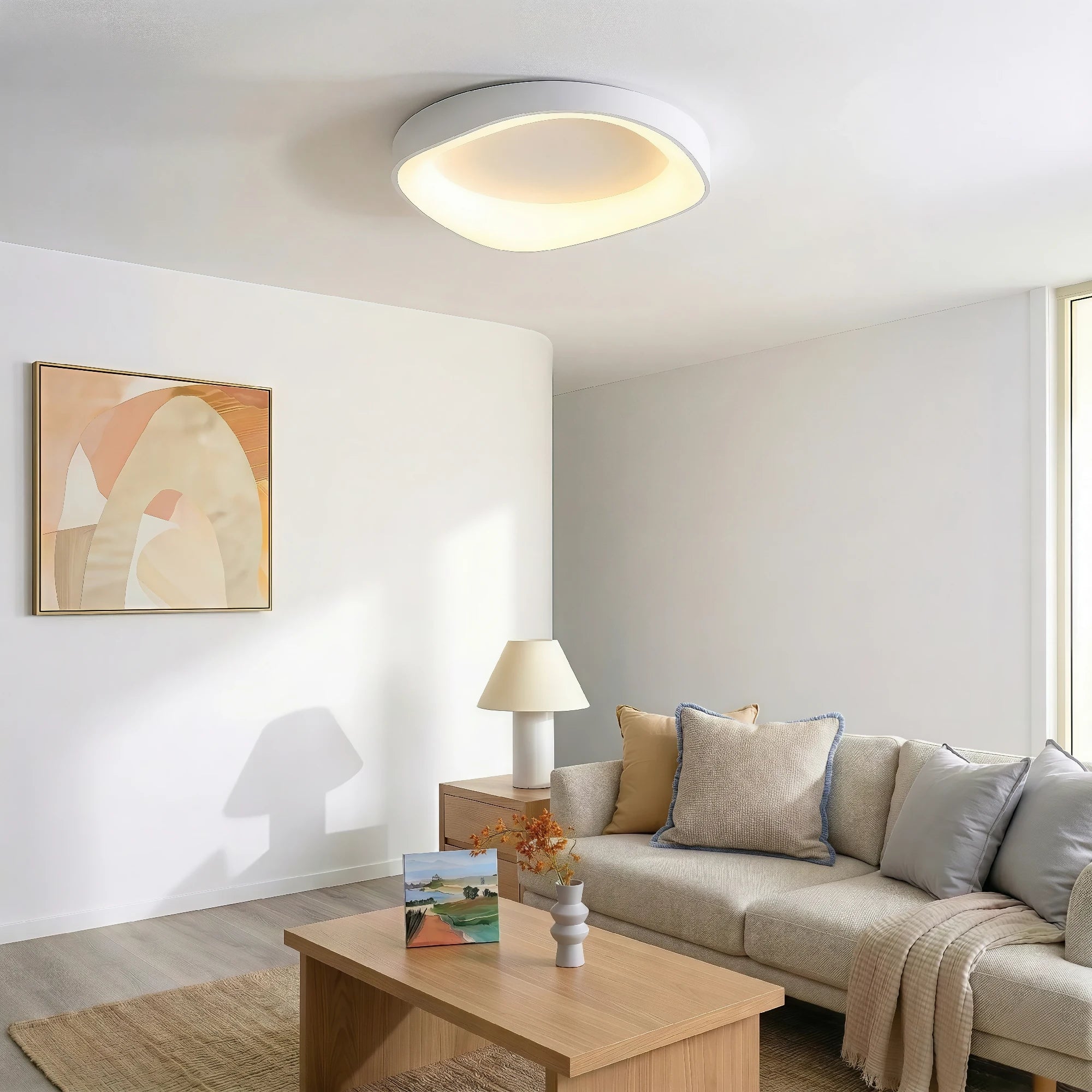 Lampada da soffitto con venature del legno nordico