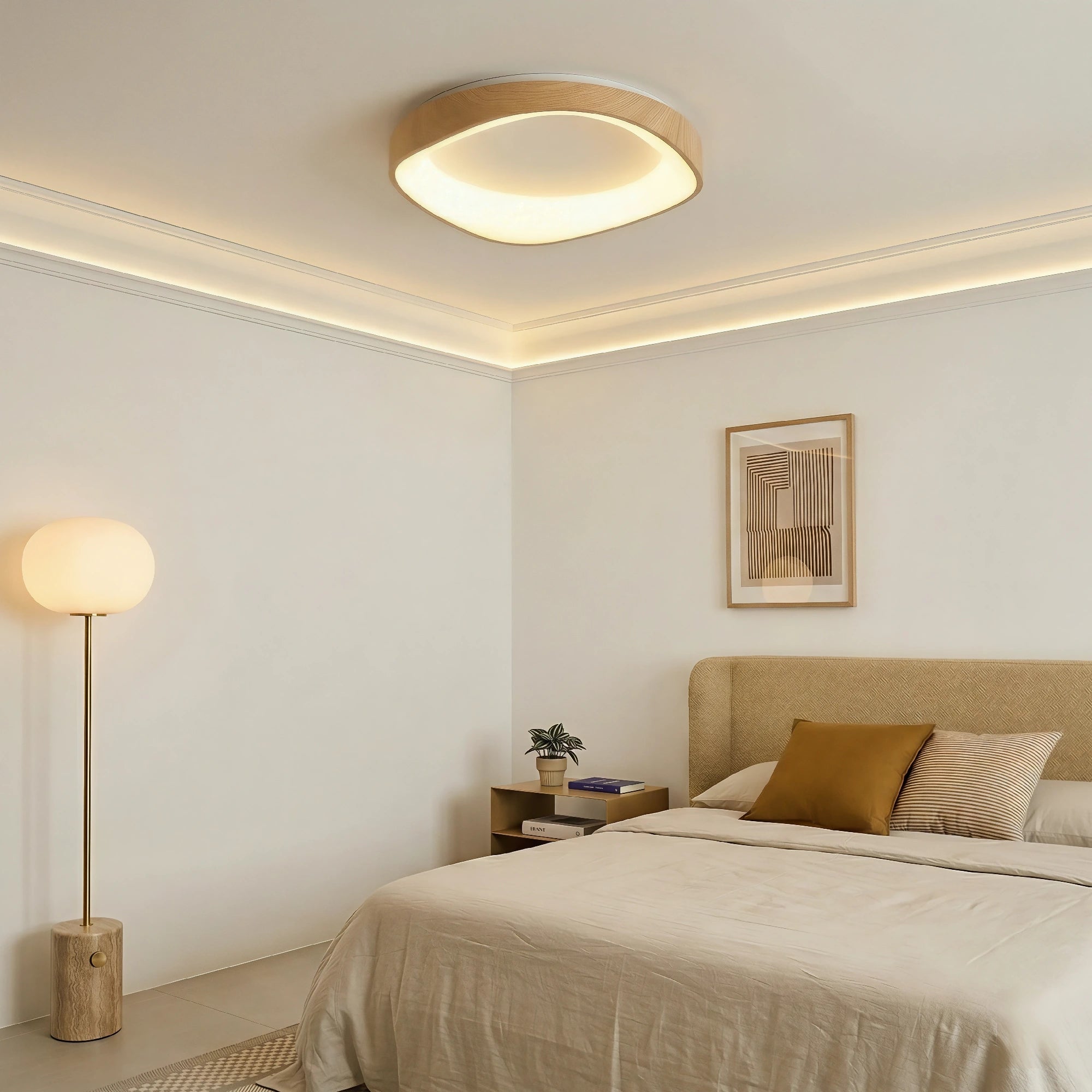 Lampada da soffitto con venature del legno nordico