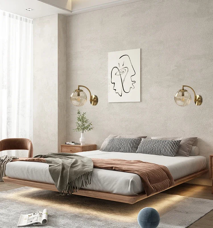 Farvet vandmelon glas væglampe